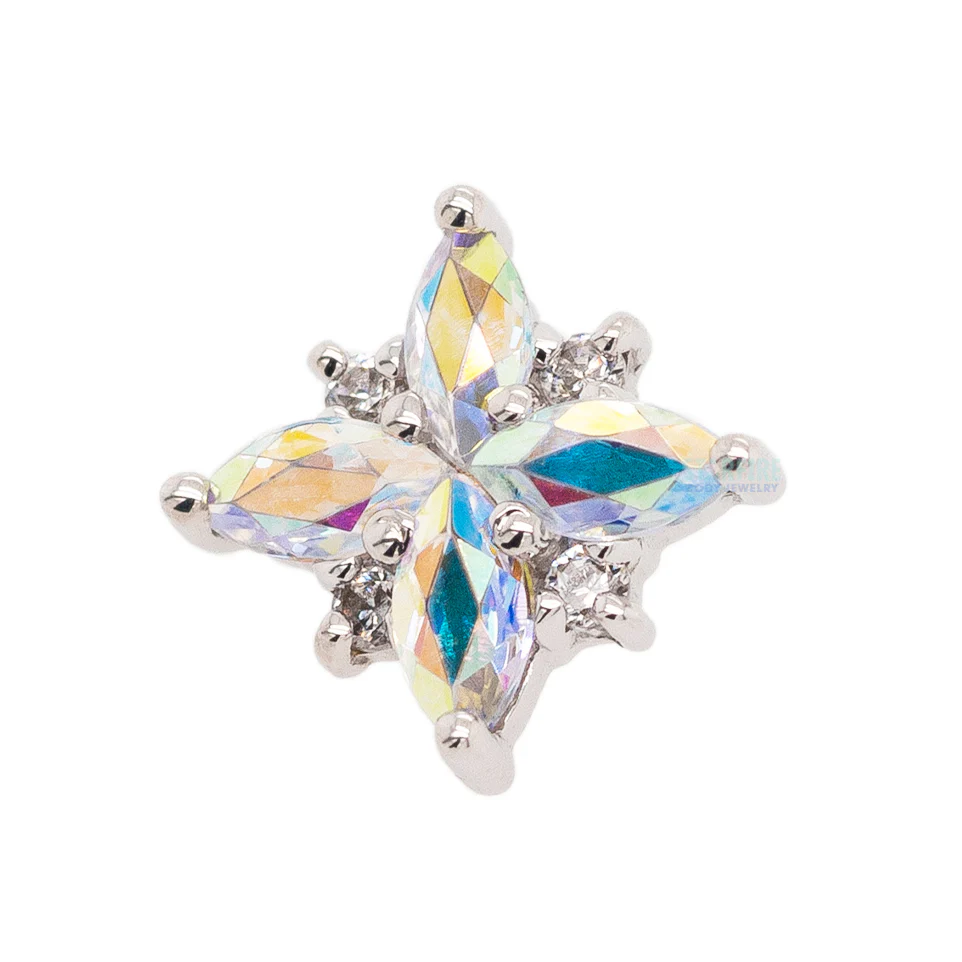 "Pleades" Threaded End in Gold with Mercury Mist Topaz' & White CZ's - Image 3