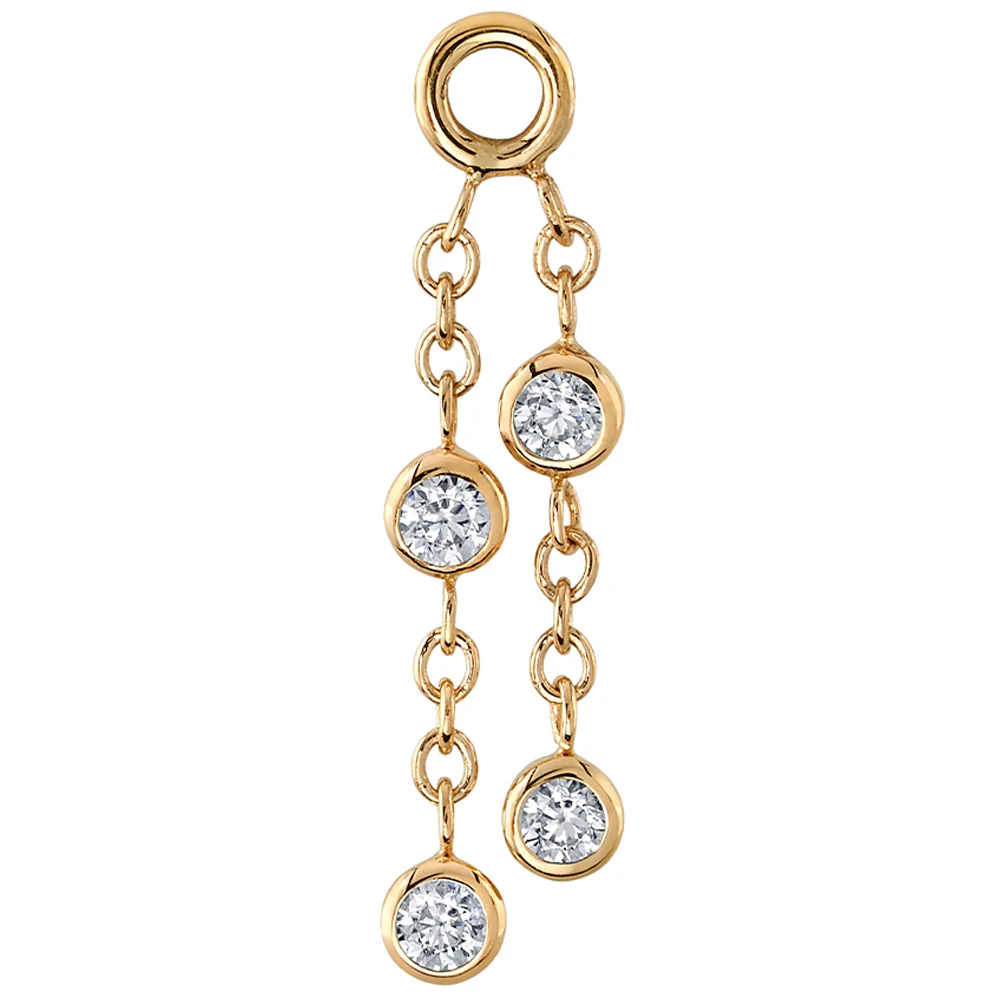 "Mischief" Chain Charm in Gold with DIAMONDS - Image 2