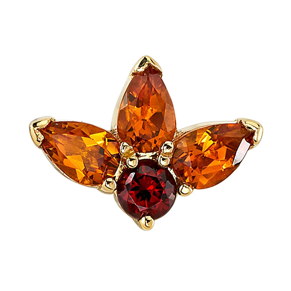"Miss You!" Threaded End in Gold with Citrine & Garnet - Image 2