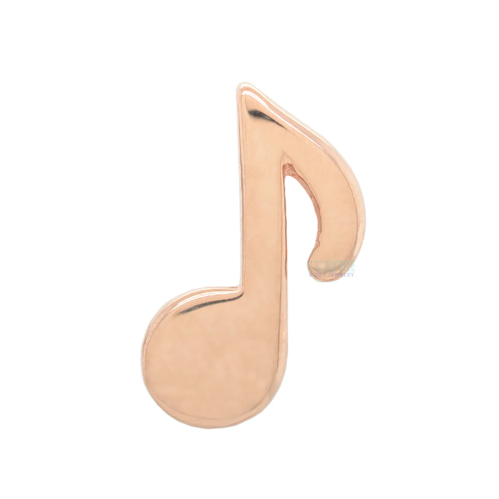 Music Note Threaded End in Gold - Image 6