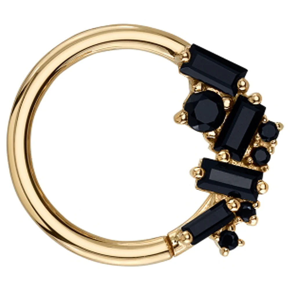 "Myriad" Seam Ring in Gold with Onyx - Image 2