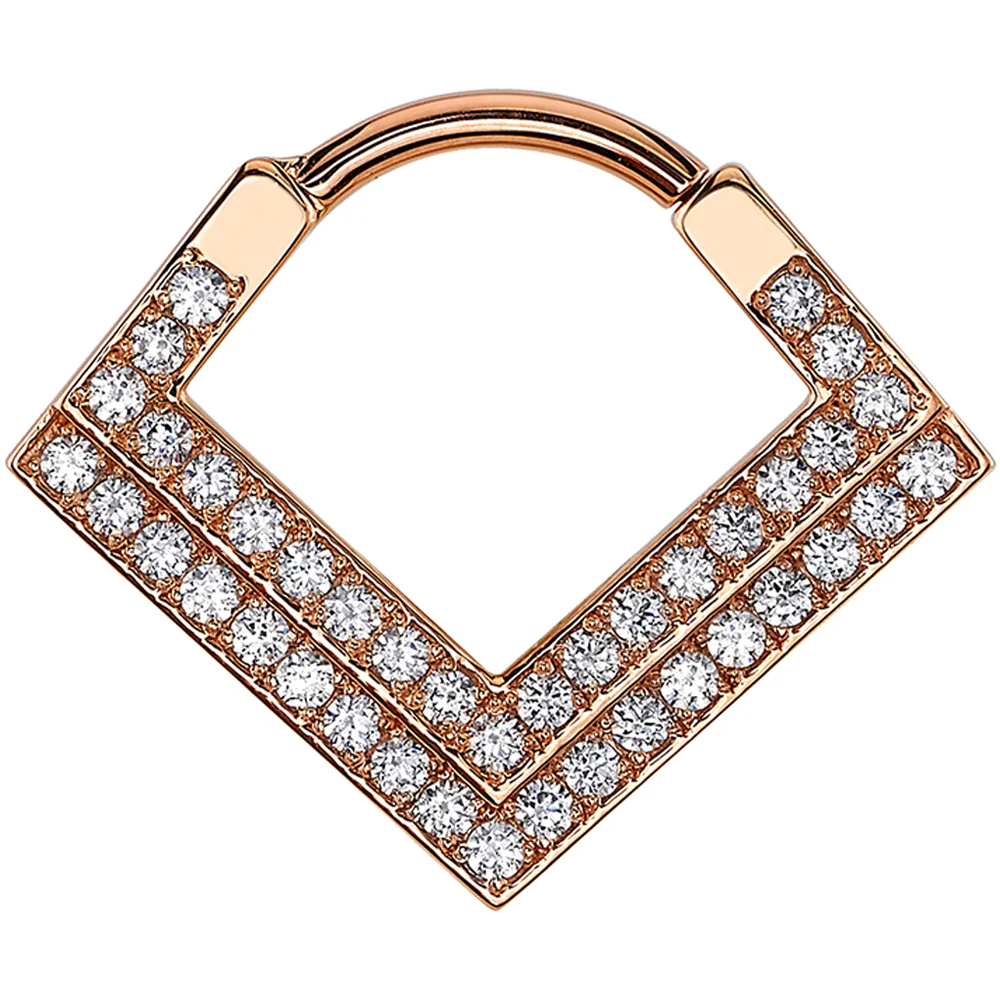 "Nairobi Dual" Hinge V Ring in Gold & Platinum with DIAMONDS