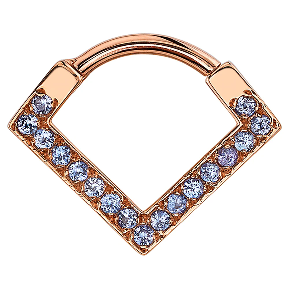 "Nairobi" Hinge V Ring in Gold with Polar Sapphires - Image 2