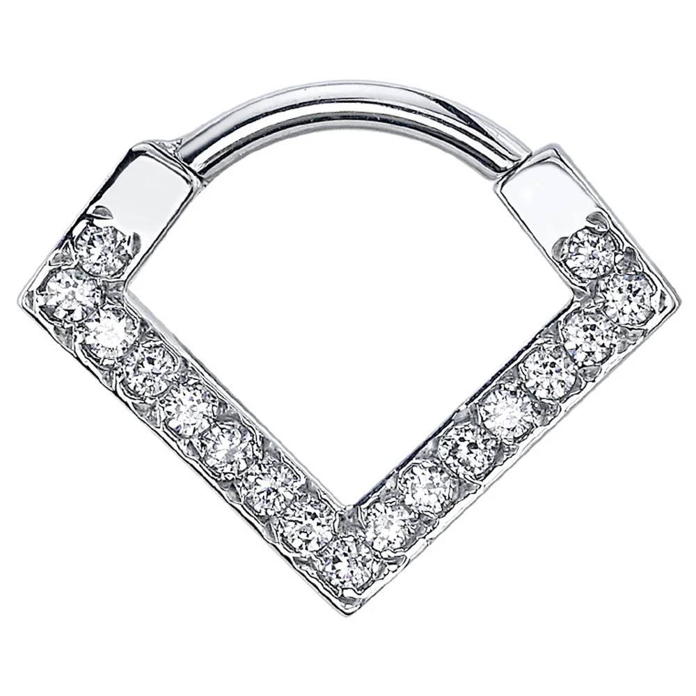 "Nairobi" Hinge V Ring in Gold with White CZ's - Image 2