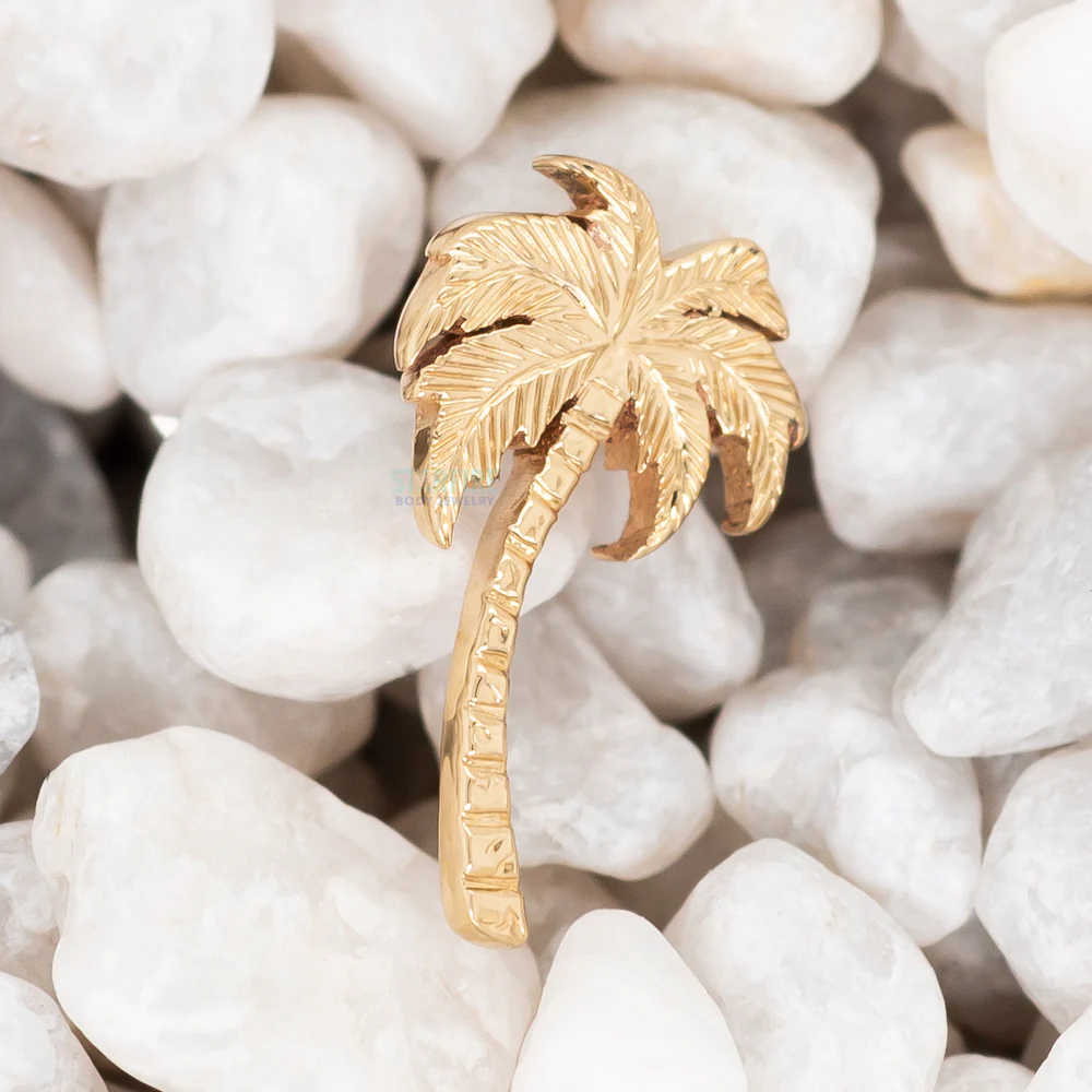 "Niki Palm Tree" Threaded End in Gold - Image 2