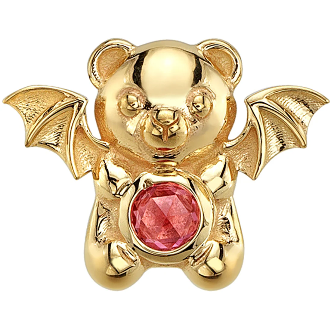 "Nocturna" Threaded End in Gold & Platinum with Rose Cut Padparadscha Sapphire - Image 2