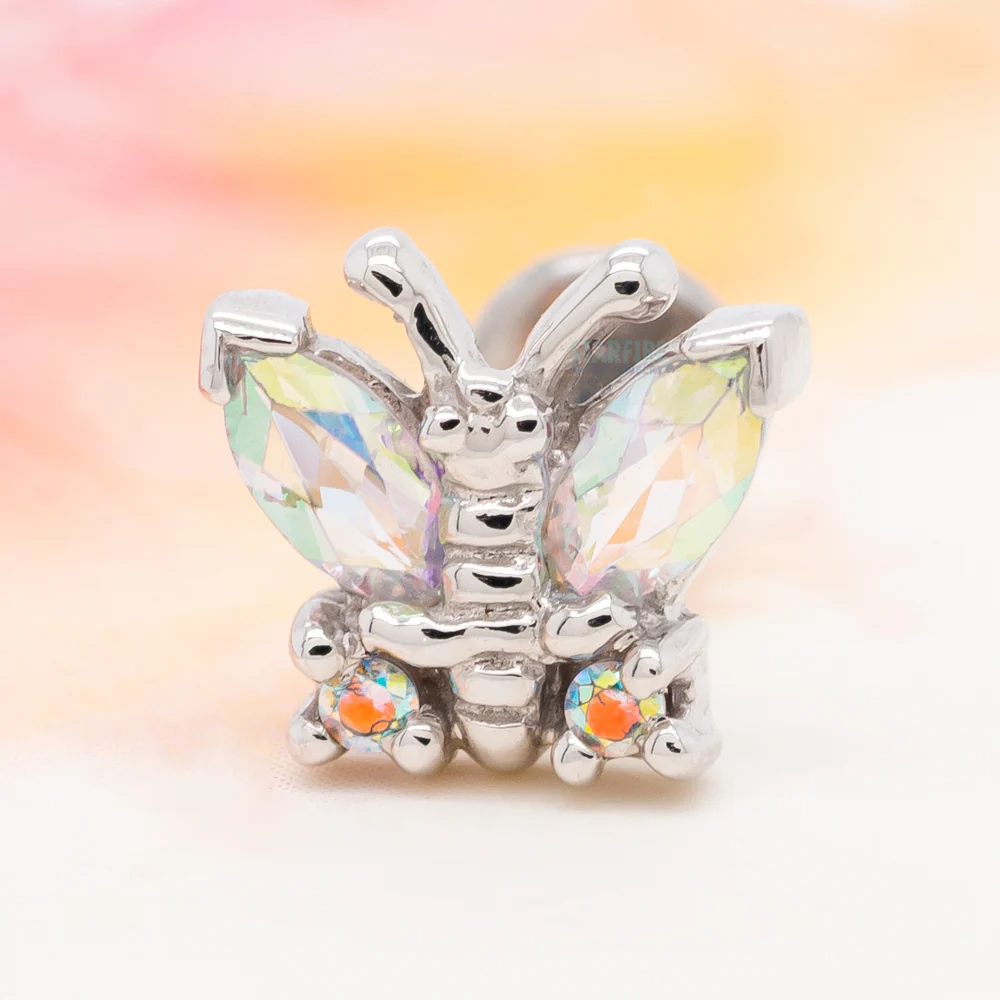 "Nomad Butterfly" Threaded End in Gold with Mercury Mist Topaz' - Image 2