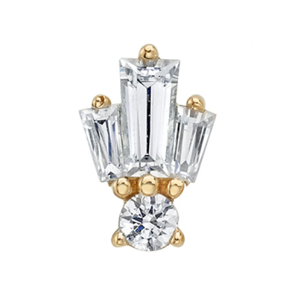 "Novi" Threaded End in Gold with DIAMONDS - Image 2