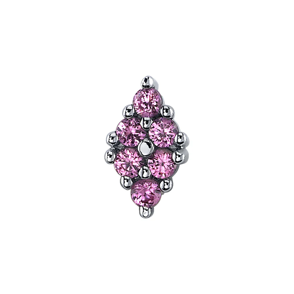 "Oasis" Threaded End in Gold with Pink Sapphires - Image 2