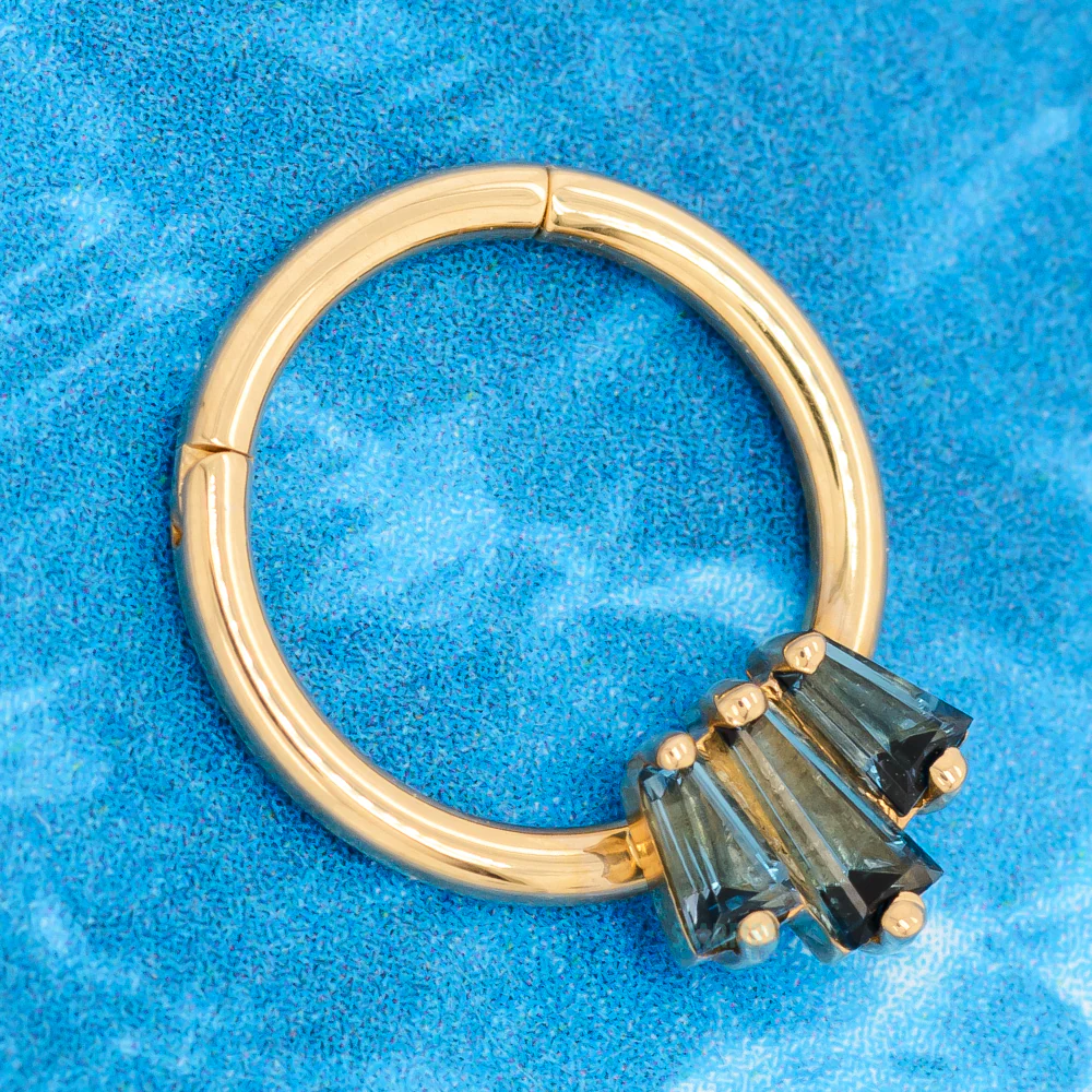"Oceane 3" Hinge Ring in Gold with London Blue Topaz' - Image 2