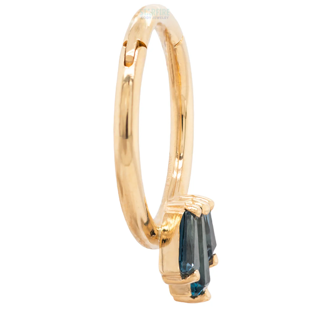 "Oceane 3" Hinge Ring in Gold with London Blue Topaz' - Image 3