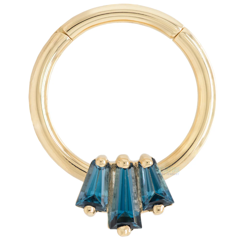 "Oceane 3" Hinge Ring in Gold with London Blue Topaz' - Image 5
