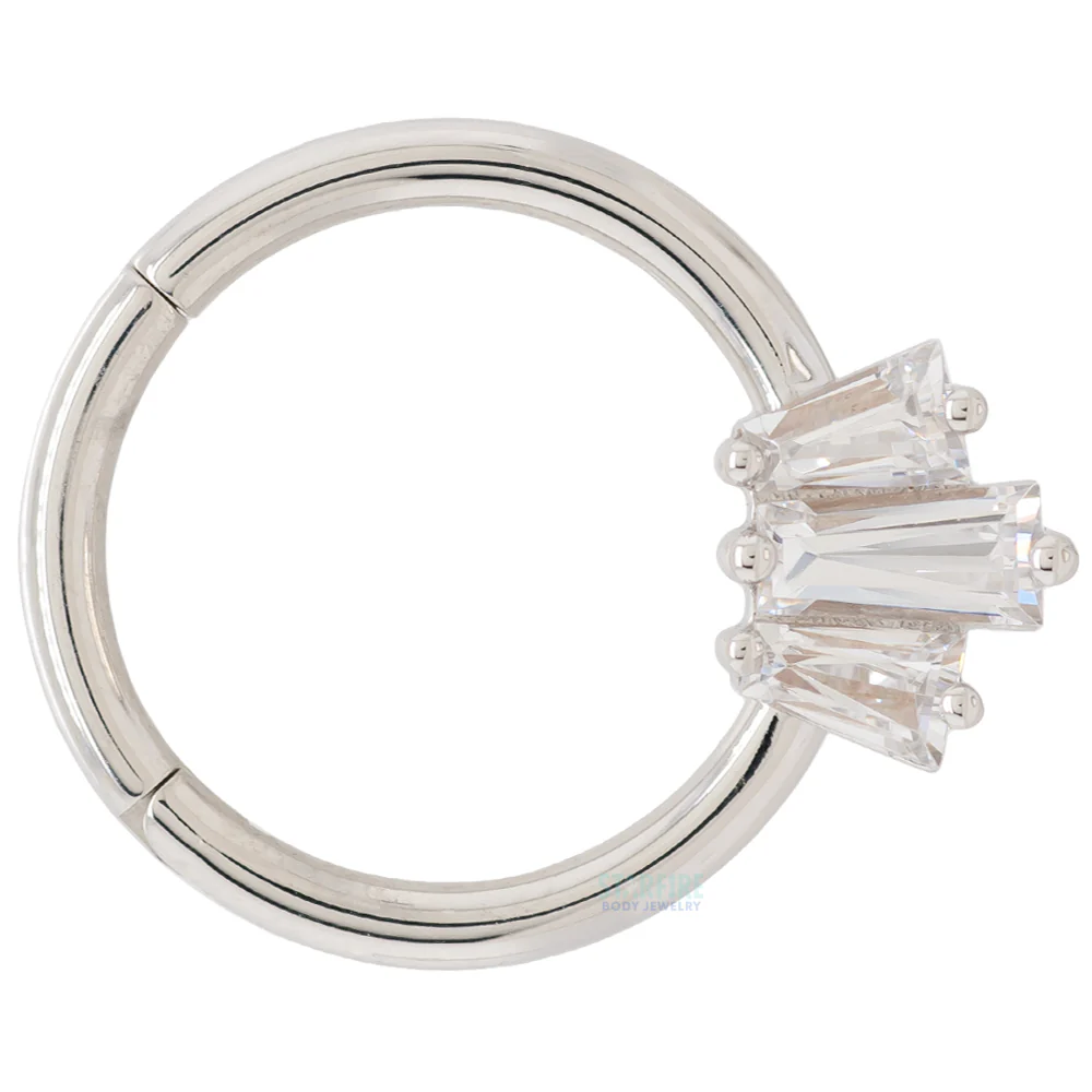 "Oceane 3" Hinge Ring in Gold with White CZ's - Image 3