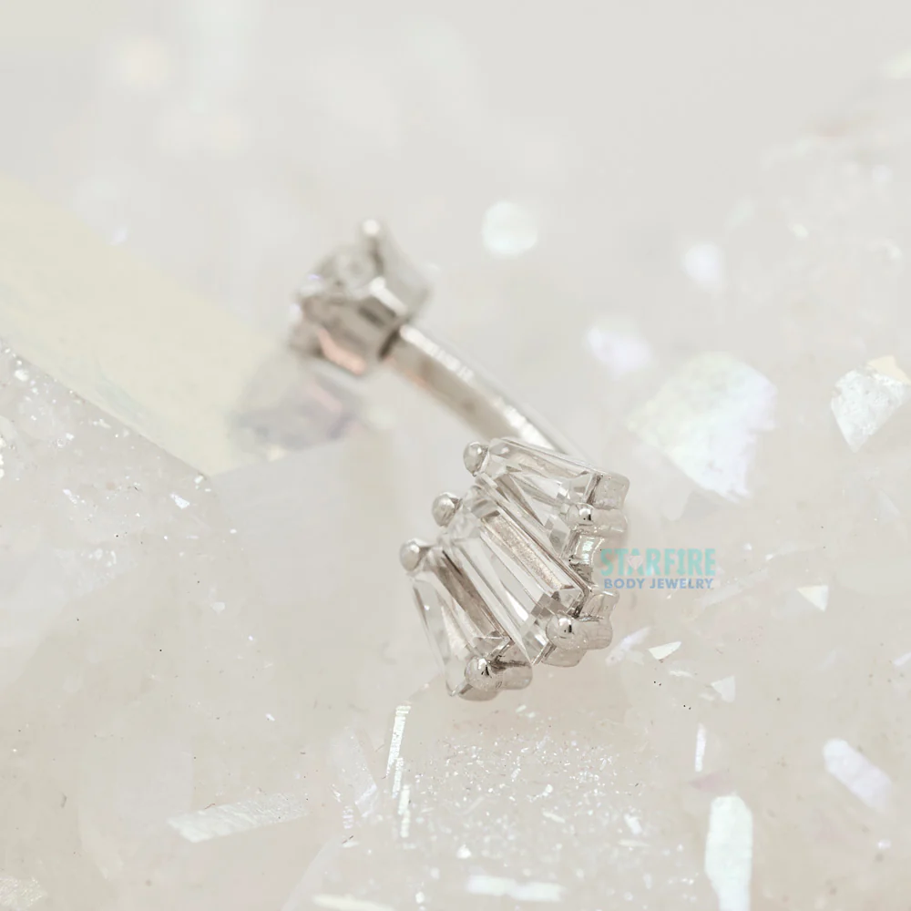 "Oceane 3" J Curve in Gold with White CZ's - Image 2