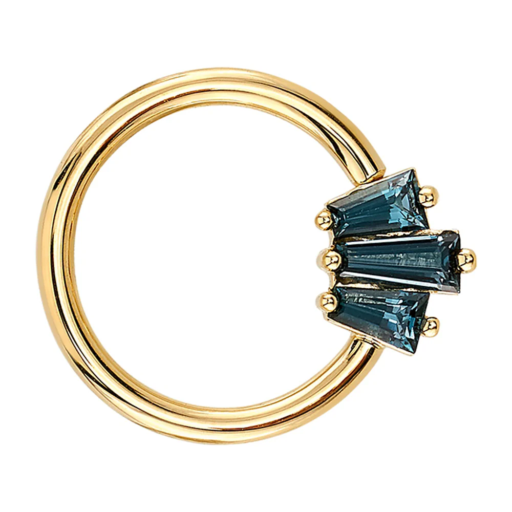 "Oceane 3" Seam Ring in Gold with London Blue Topaz' - Image 2