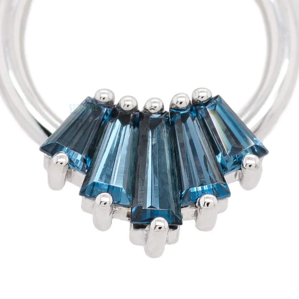 "Oceane 5" Hinge Ring in Gold & Platinum with London Blue Topaz' - Image 4