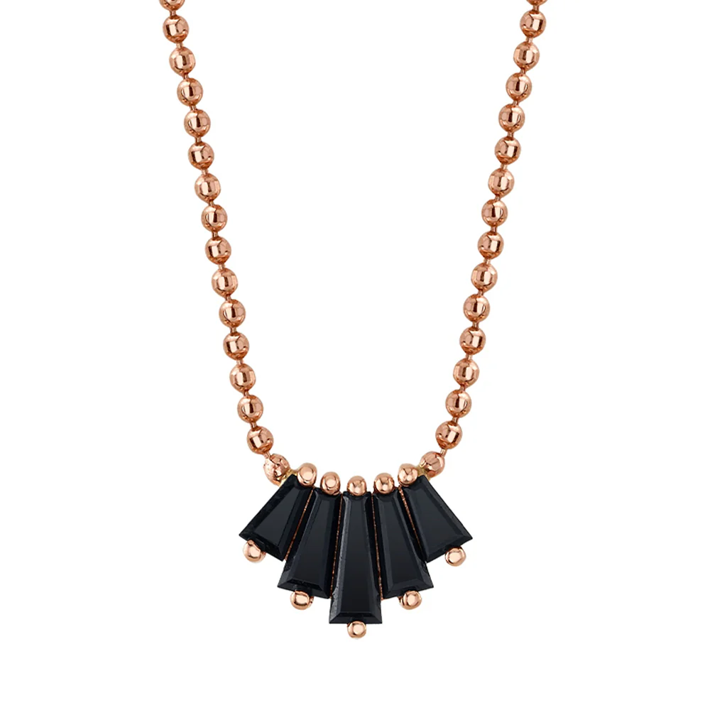 "Oceane 5" Necklace in Gold with Onyx - Image 2