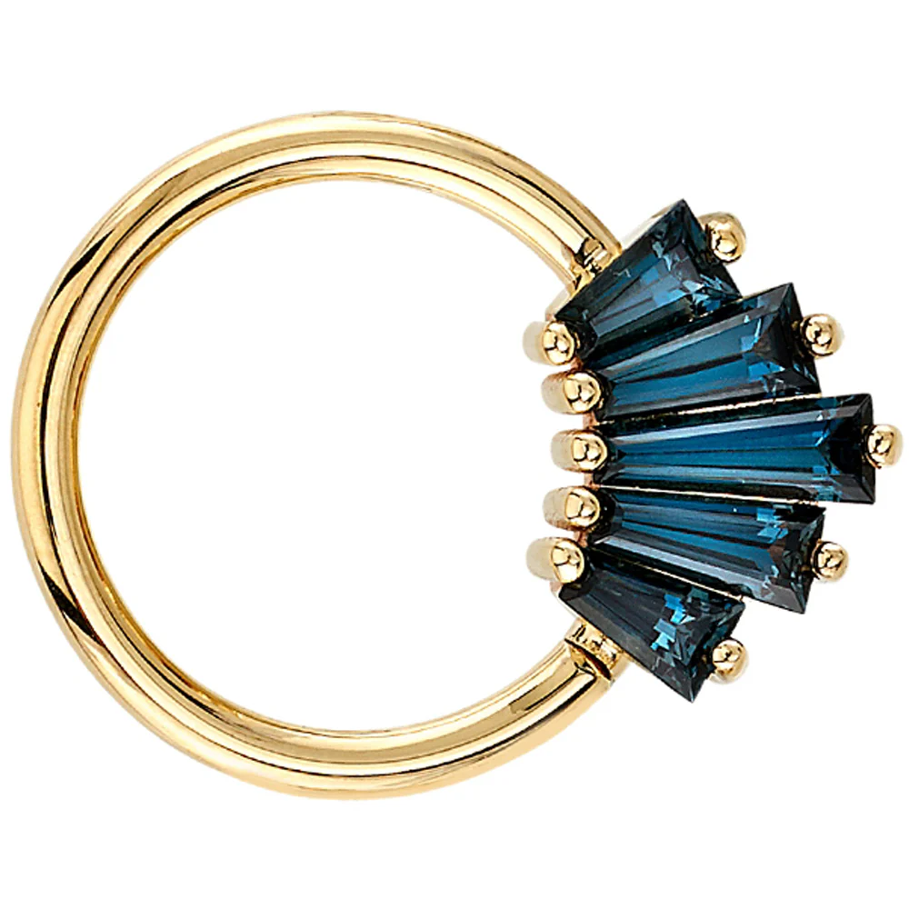 "Oceane 5" Seam Ring in Gold with London Blue Topaz' - Image 2