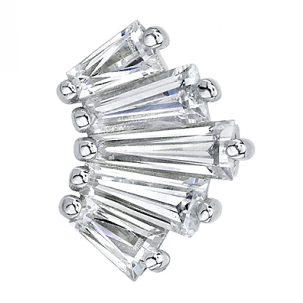 "Oceane 5" Threaded End in Gold with White CZ's - Image 3