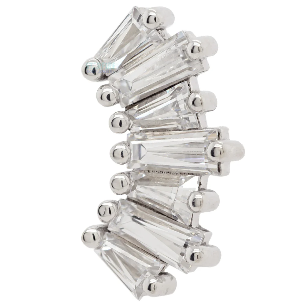"Oceane 7" Threaded End in Gold with White CZ's