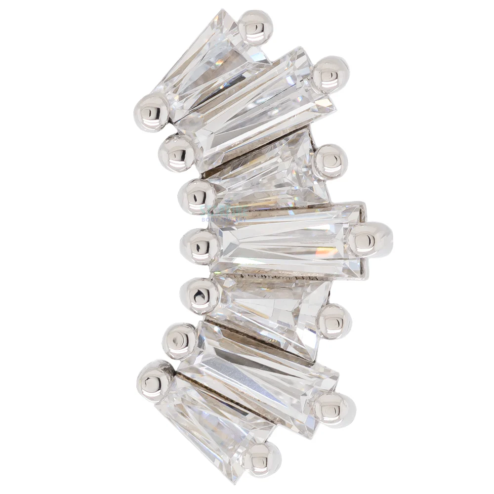 "Oceane 7" Threaded End in Gold with White CZ's - Image 3