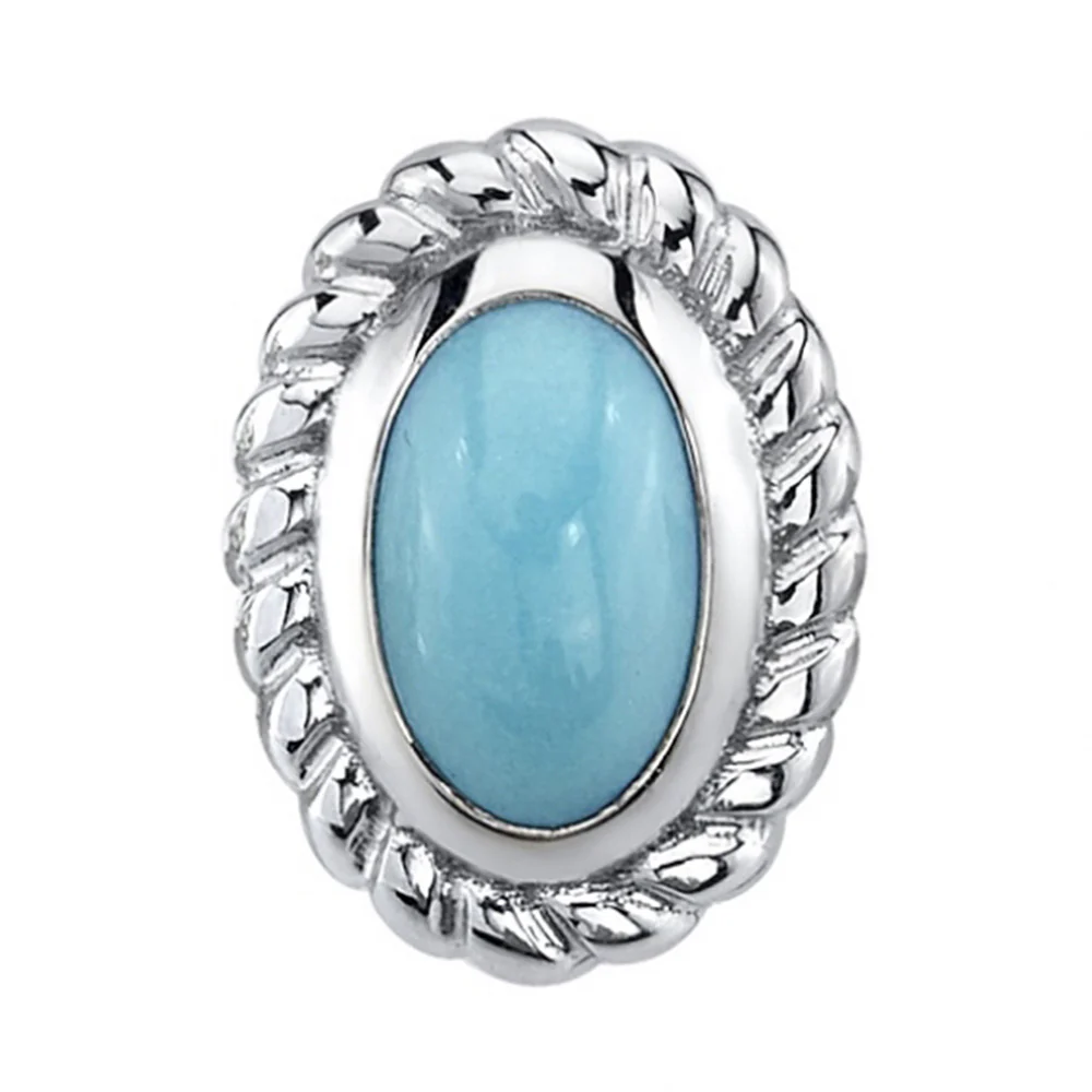 "Oval Raine" Threaded End in Gold with Turquoise - Image 2