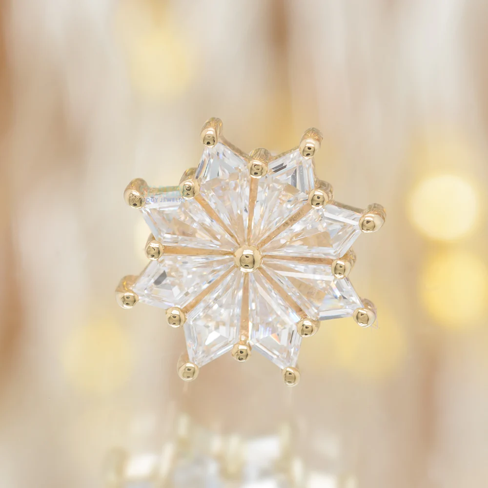 "Pablo" Threaded End in Gold with White CZ's - Image 2