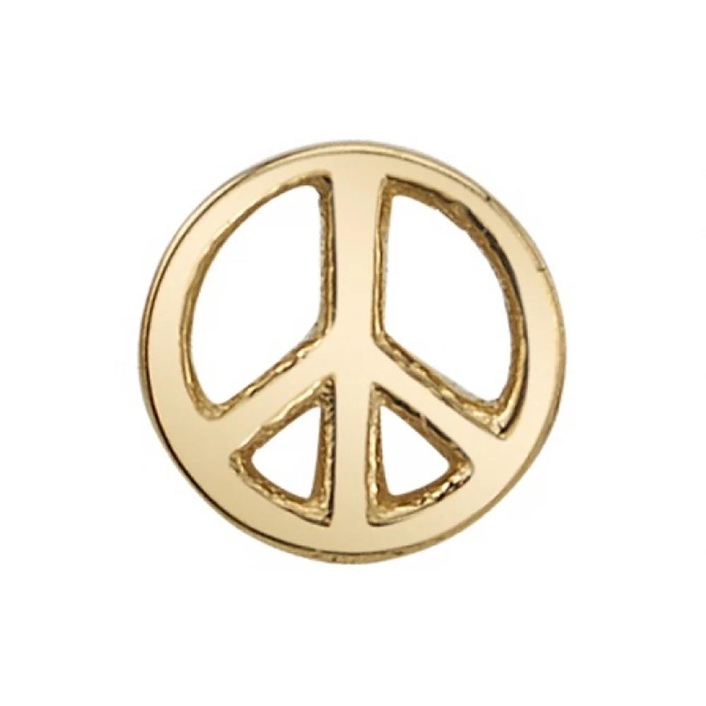 "Peace!" Sign Threaded End in Gold & Platinum - Image 2