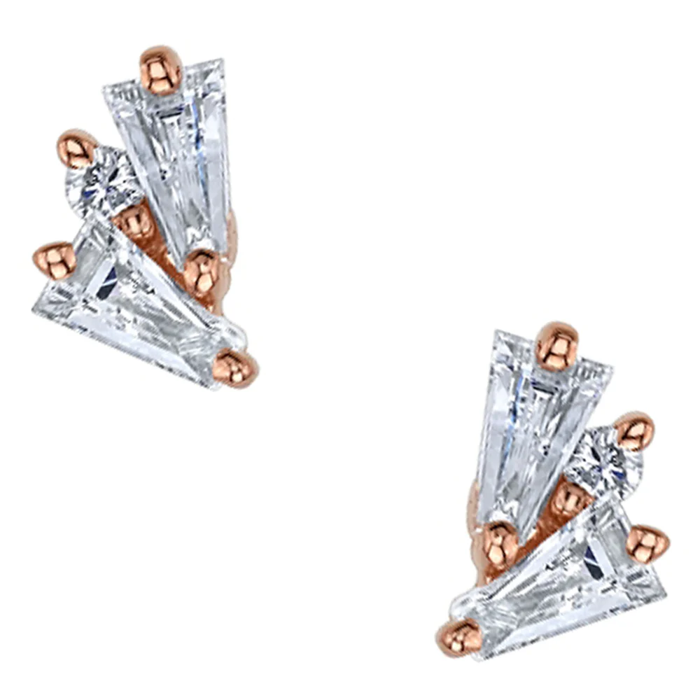 "Pillar" Threaded End in Gold with DIAMONDS