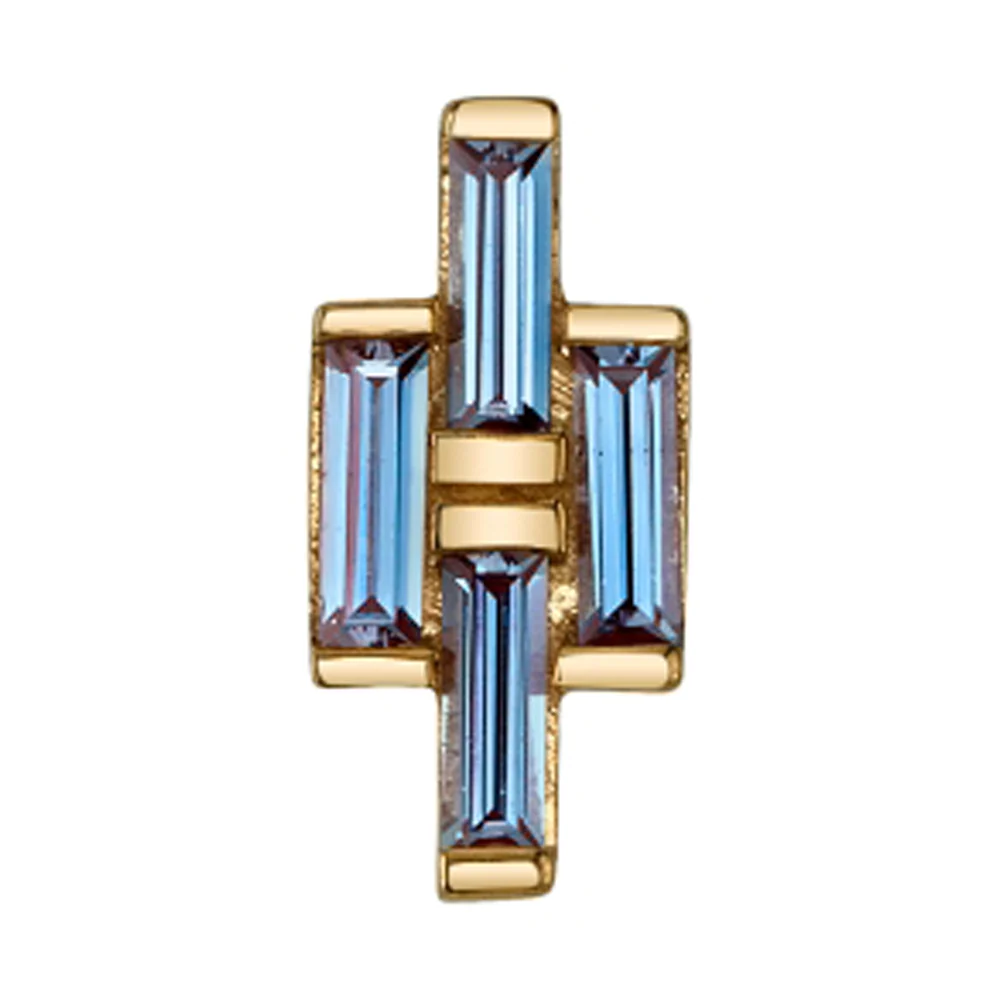 "Poise" Threaded End in Gold with Chatham Alexandrite - Image 2