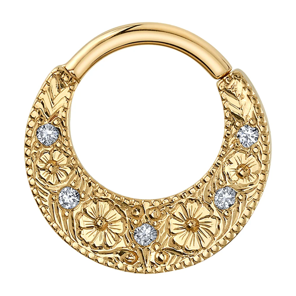 "Primrose" Hinge Ring in Gold & Platinum with Diamonds - Image 3