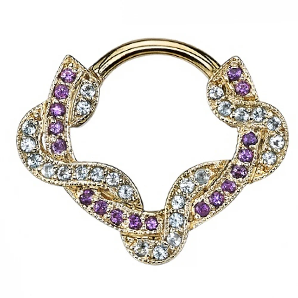 "Proteus" Hinge Ring in Gold with Swiss Blue Topaz & Amethyst - Image 2