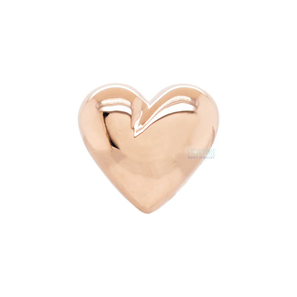 Puffy Heart Threaded End in Gold - Image 3