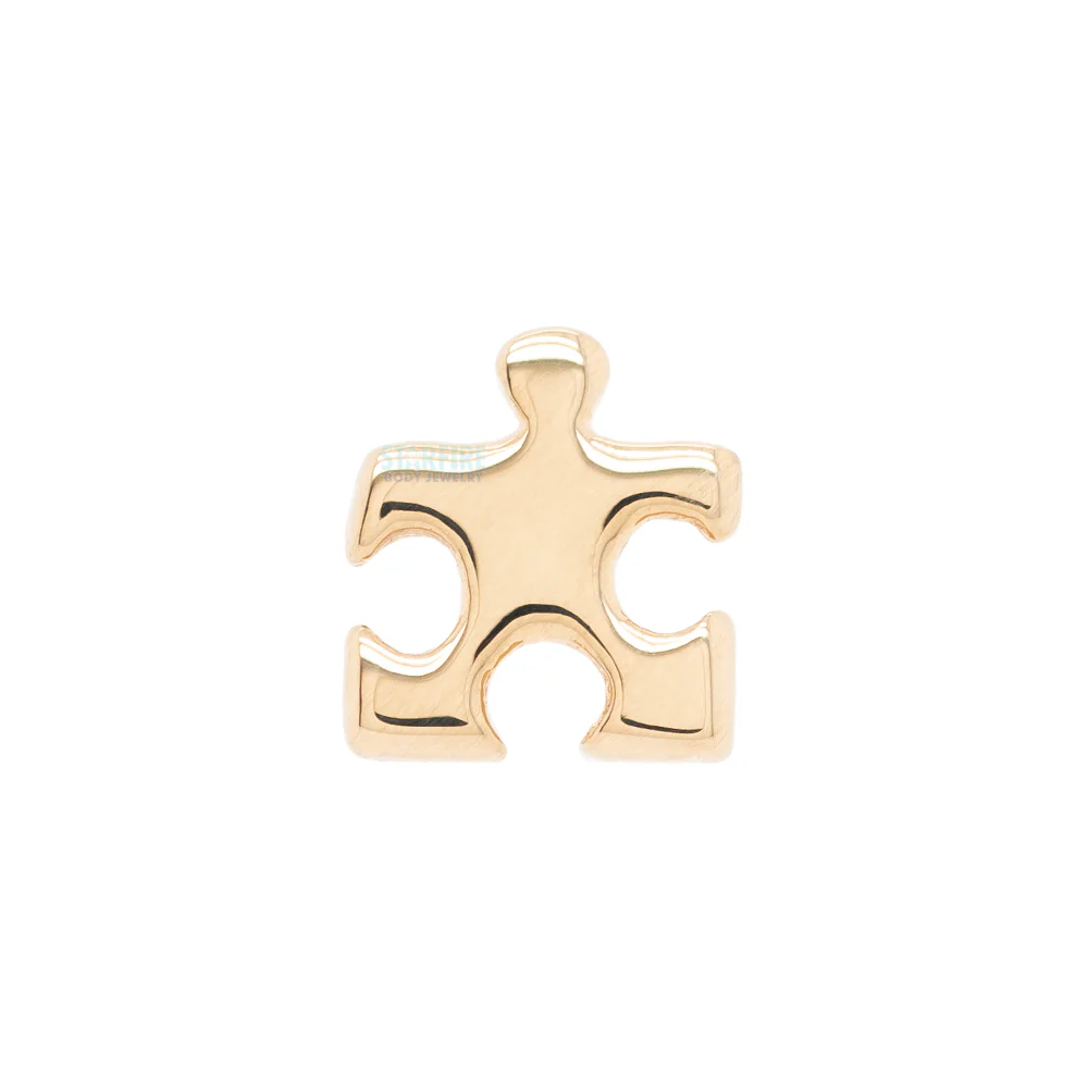 Puzzle Piece Threaded End in Gold - Image 2