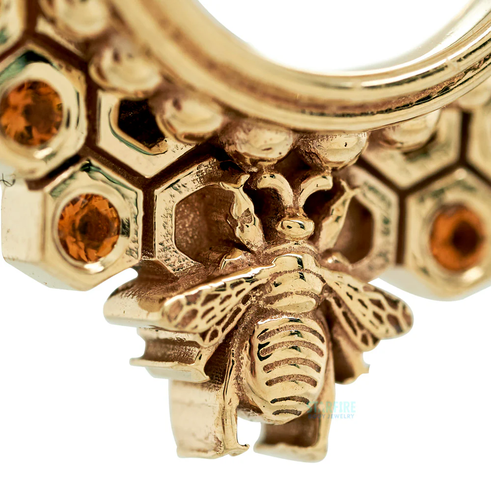 "Queen Bee" Hinge Ring in Gold with Citrine - Image 3