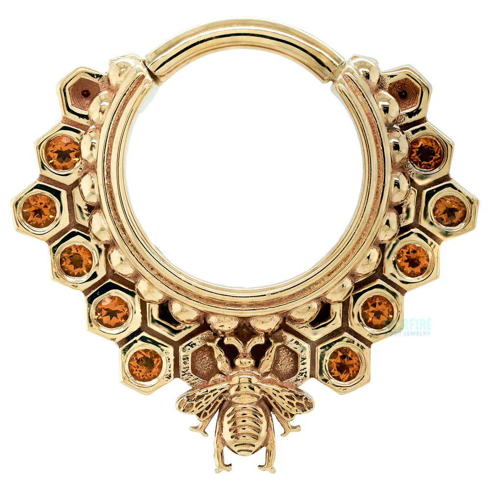 "Queen Bee" Hinge Ring in Gold with Citrine - Image 4