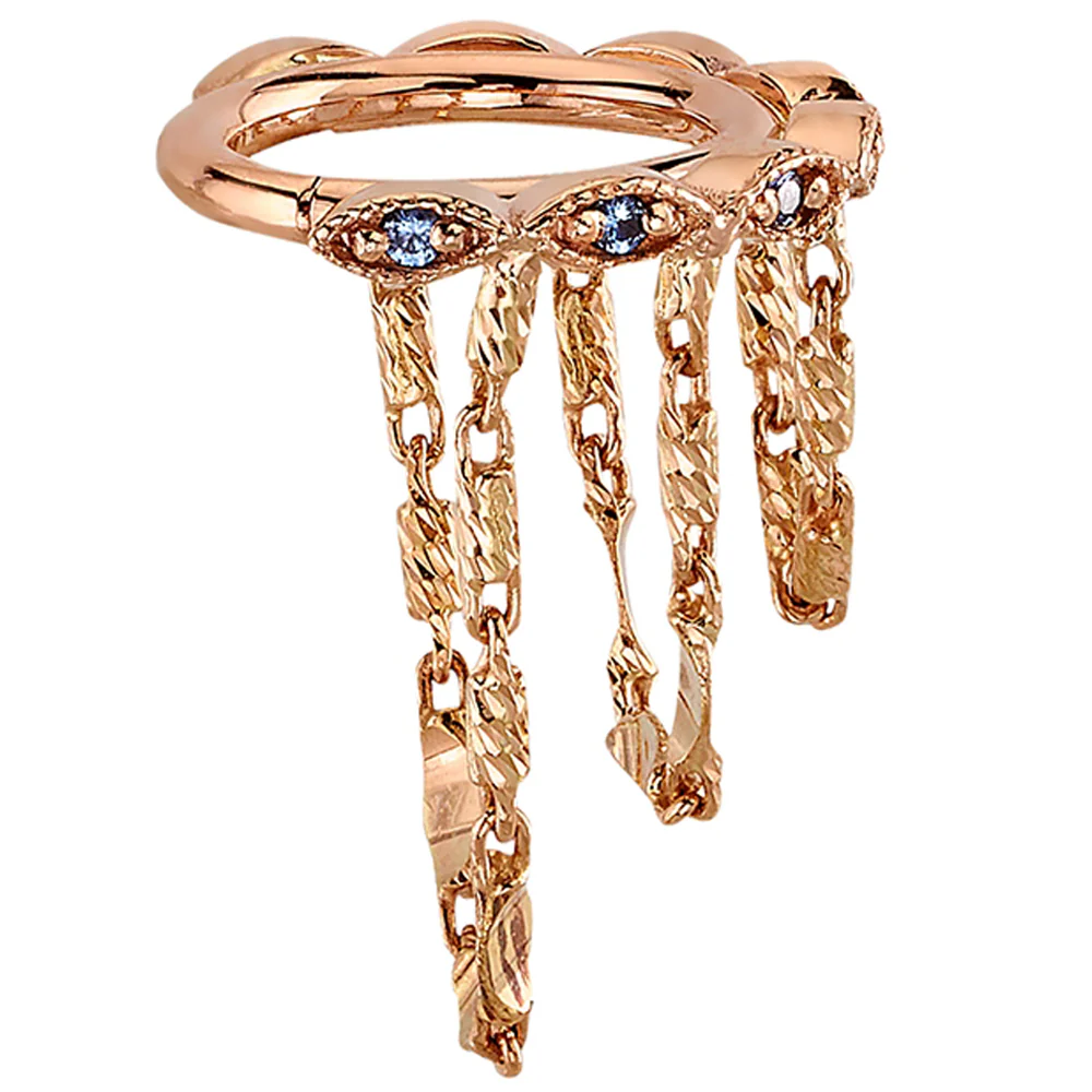 "Rapture" Hinge Ring in Gold with London Blue Topaz' - Image 2