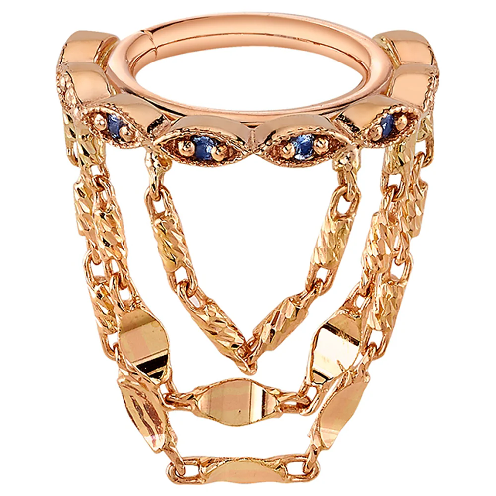"Rapture" Seam Ring in Gold with London Blue Topaz' - Image 2
