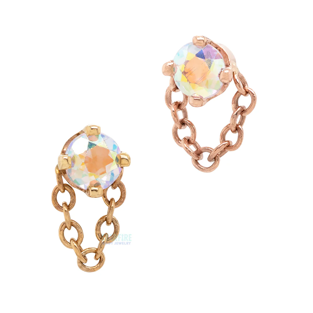 "Rianna" Threaded End in Gold with Mercury Mist Topaz