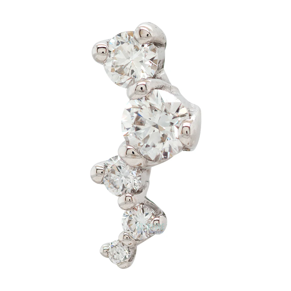 "Ripple" Threaded End in Gold & Platinum with DIAMONDS