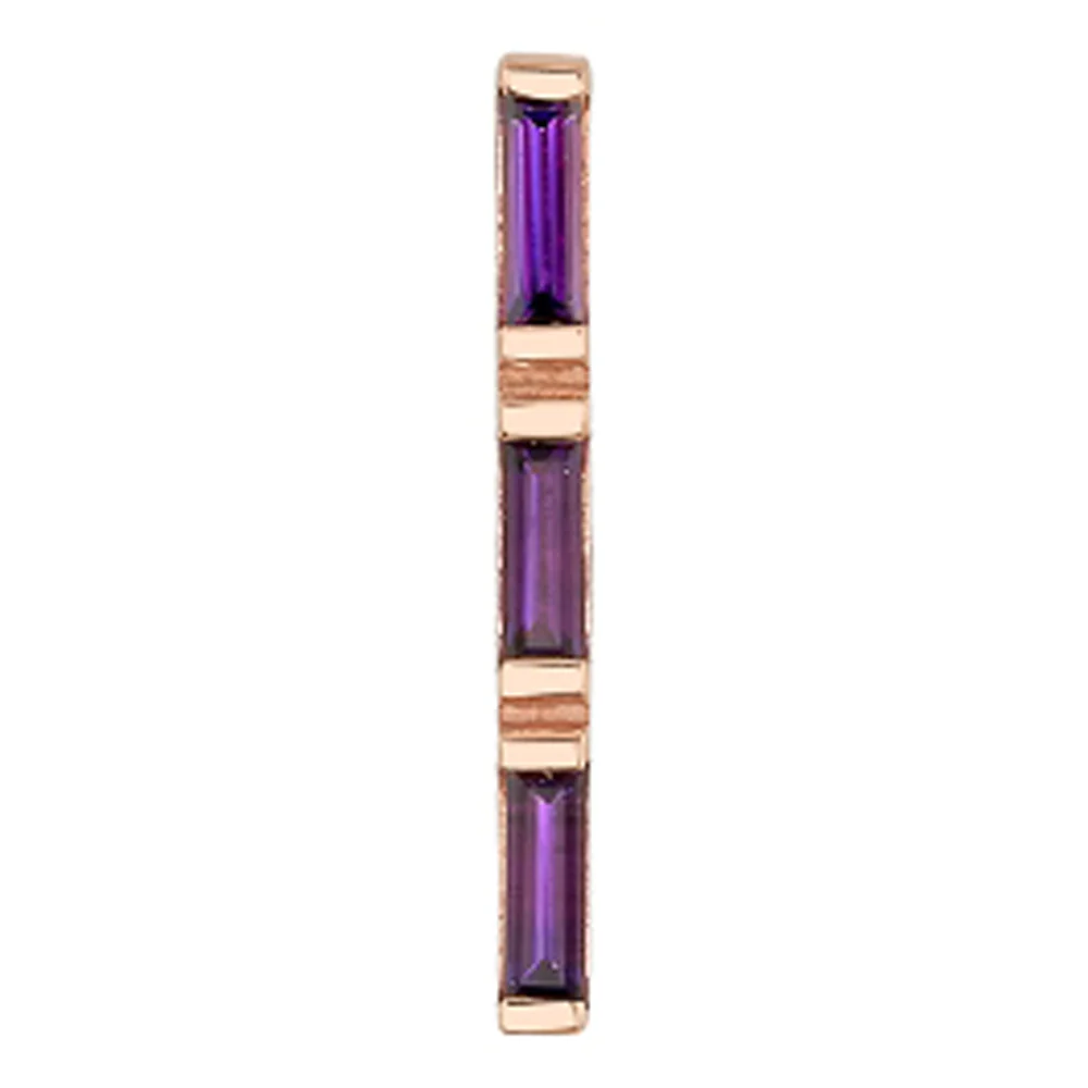 "Rosalia 3" Threaded End in Gold with Amethyst - Image 2