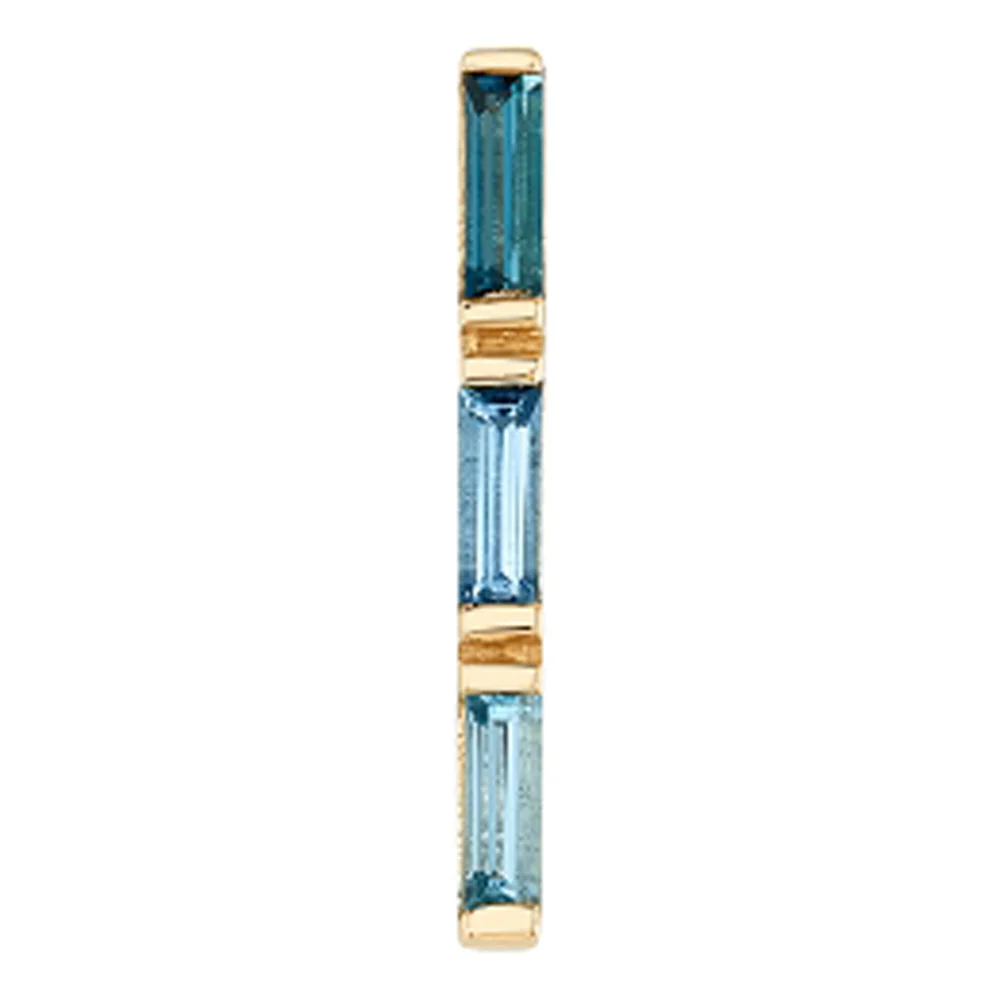 "Rosalia 3" Threaded End in Gold with London Blue Topaz, Swiss Blue Topaz & Aquamarine - Image 2