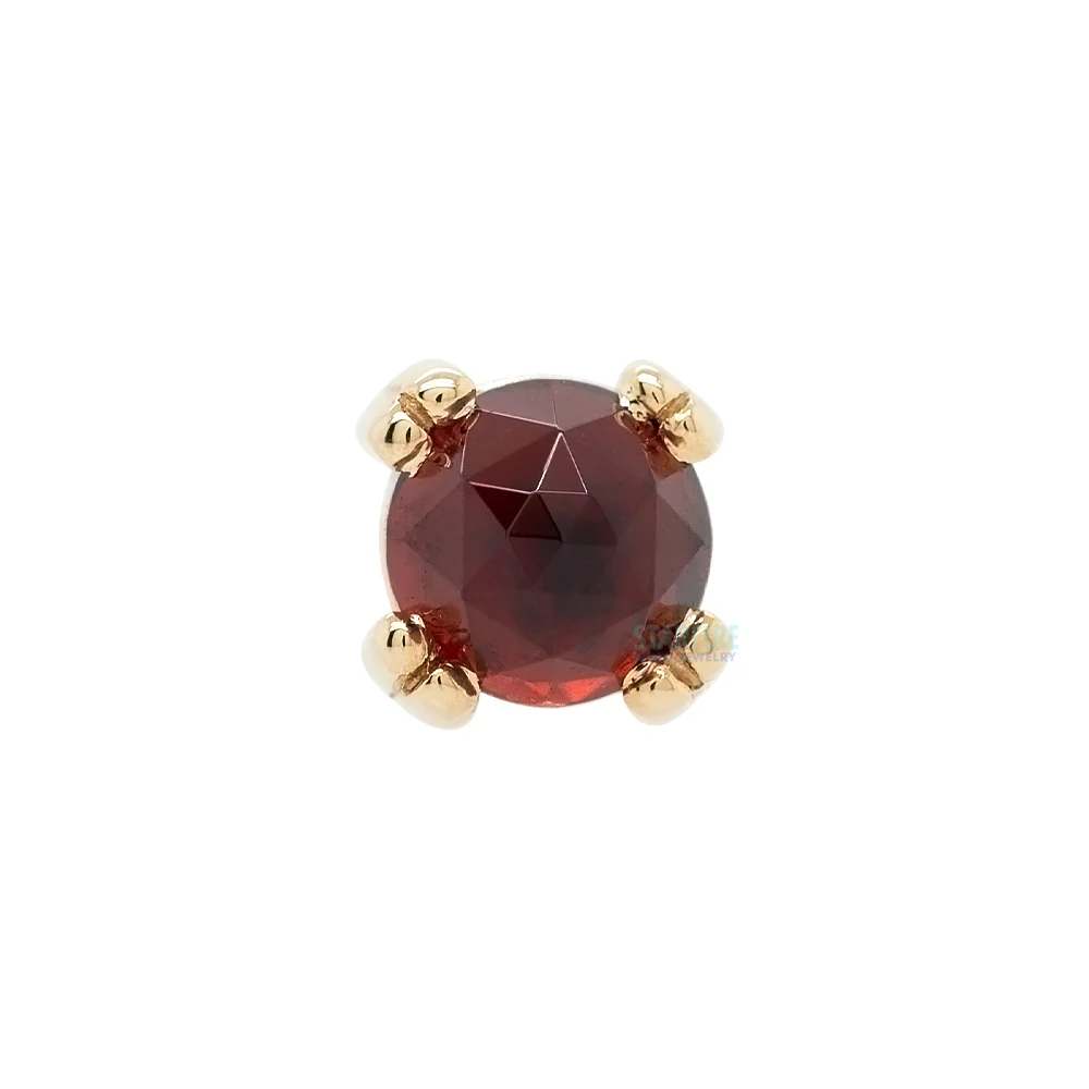 Rose Cut Garnet Prong Set Nostril Screw in Gold & Platinum - Image 3