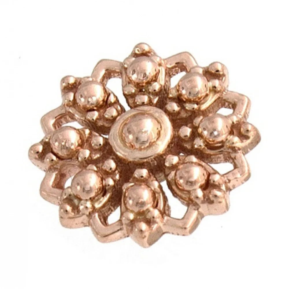 "Rosette" Threaded End in Gold with Gold Beads - Image 2