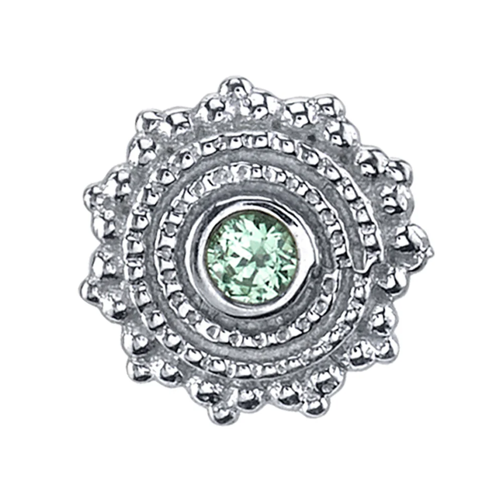 Round Afghan Threaded End in Gold with Seafoam Tourmaline - Image 2