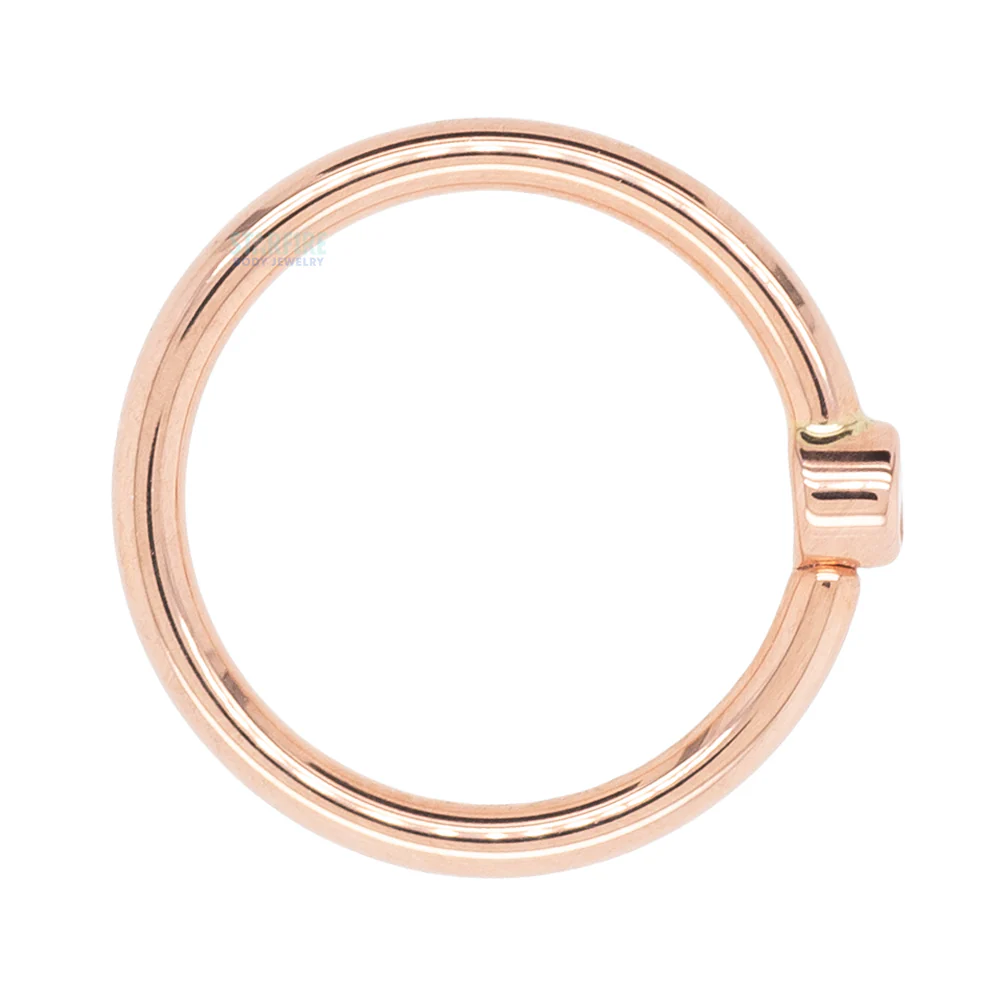 Round Fixed Bezel Seam Ring (FBR) in Gold with Champagne CZ - Image 2