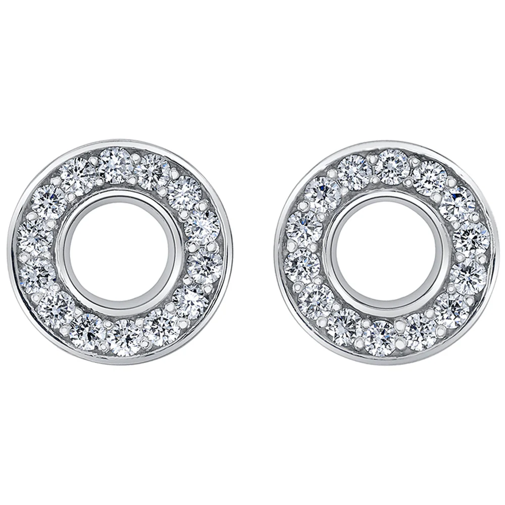 "Round Halo" Earlets in Gold with DIAMONDS - Image 2
