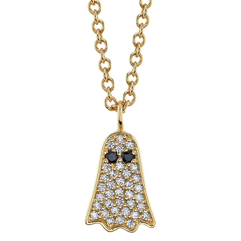 "Salem" Necklace in Gold with White CZ & Black CZ's - Image 2