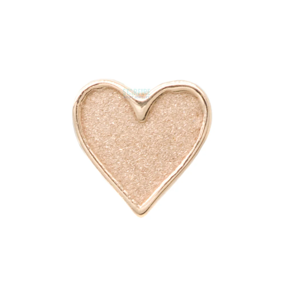 Sandblasted Heart Threaded End in Gold - Image 2