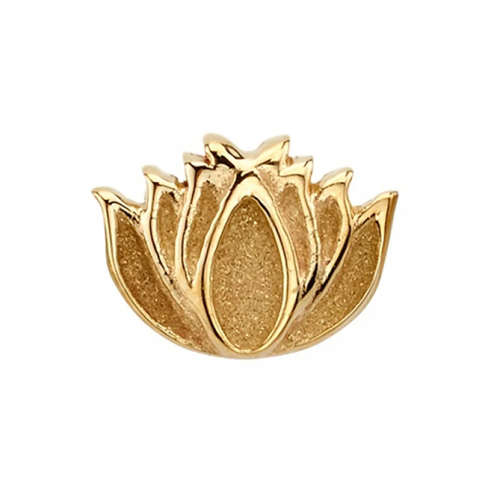 Sandblasted Relief Flat Lotus Threaded End in Gold & Platinum